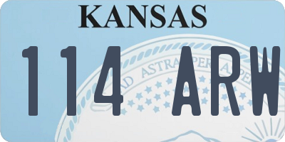 KS license plate 114ARW