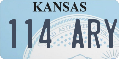 KS license plate 114ARY