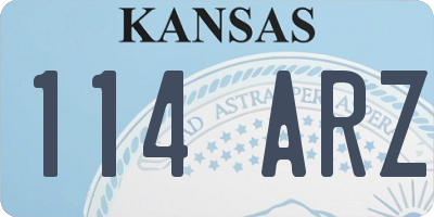 KS license plate 114ARZ