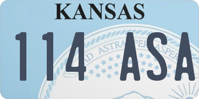 KS license plate 114ASA