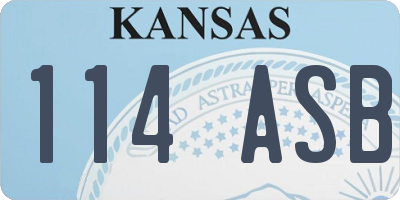 KS license plate 114ASB