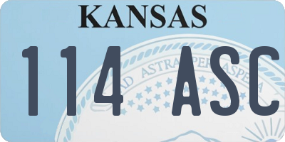 KS license plate 114ASC