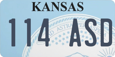 KS license plate 114ASD