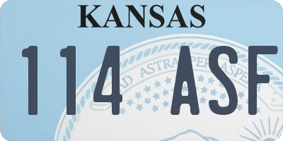 KS license plate 114ASF