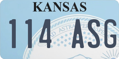 KS license plate 114ASG