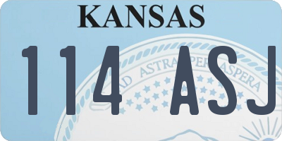 KS license plate 114ASJ
