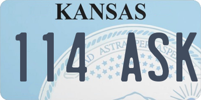 KS license plate 114ASK