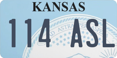 KS license plate 114ASL