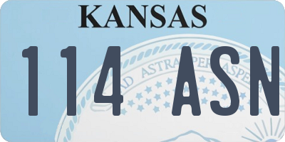 KS license plate 114ASN
