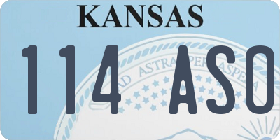 KS license plate 114ASO