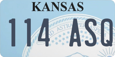 KS license plate 114ASQ