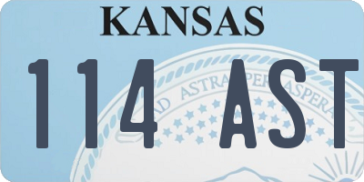 KS license plate 114AST