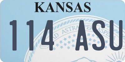 KS license plate 114ASU