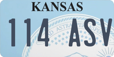 KS license plate 114ASV