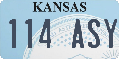 KS license plate 114ASY