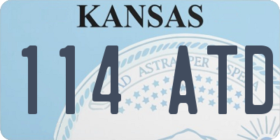 KS license plate 114ATD