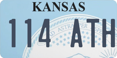 KS license plate 114ATH