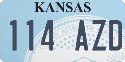KS license plate 114AZD