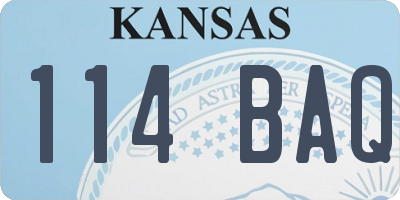 KS license plate 114BAQ