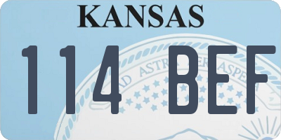 KS license plate 114BEF