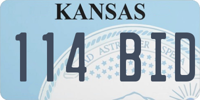 KS license plate 114BID