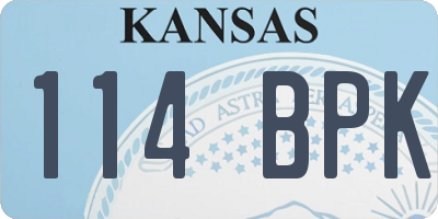 KS license plate 114BPK