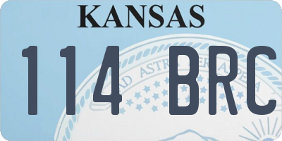 KS license plate 114BRC