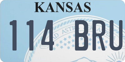 KS license plate 114BRU