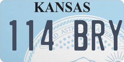 KS license plate 114BRY