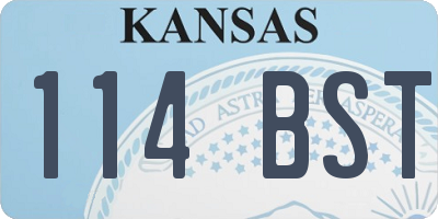 KS license plate 114BST