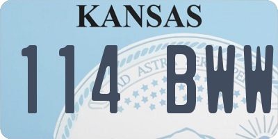 KS license plate 114BWW