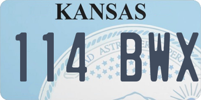 KS license plate 114BWX