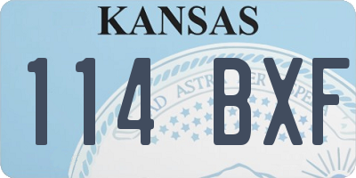 KS license plate 114BXF