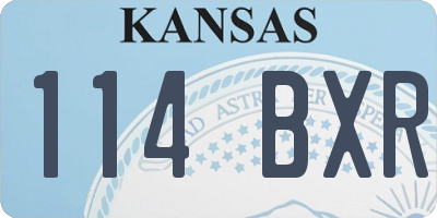KS license plate 114BXR