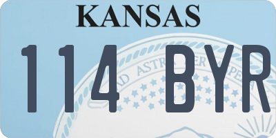 KS license plate 114BYR
