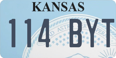 KS license plate 114BYT