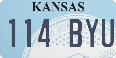 KS license plate 114BYU