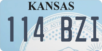 KS license plate 114BZI