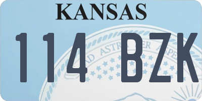 KS license plate 114BZK