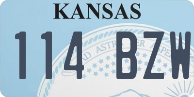 KS license plate 114BZW
