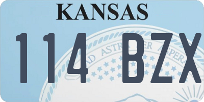 KS license plate 114BZX