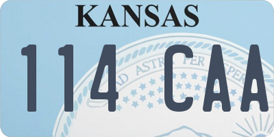 KS license plate 114CAA