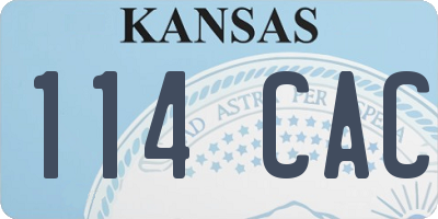 KS license plate 114CAC