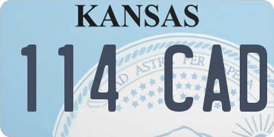 KS license plate 114CAD