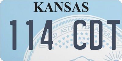 KS license plate 114CDT