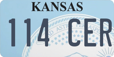 KS license plate 114CER