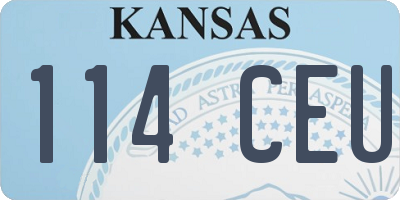 KS license plate 114CEU