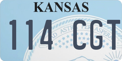 KS license plate 114CGT