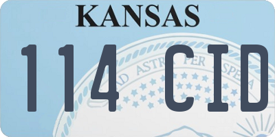 KS license plate 114CID
