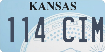 KS license plate 114CIM
